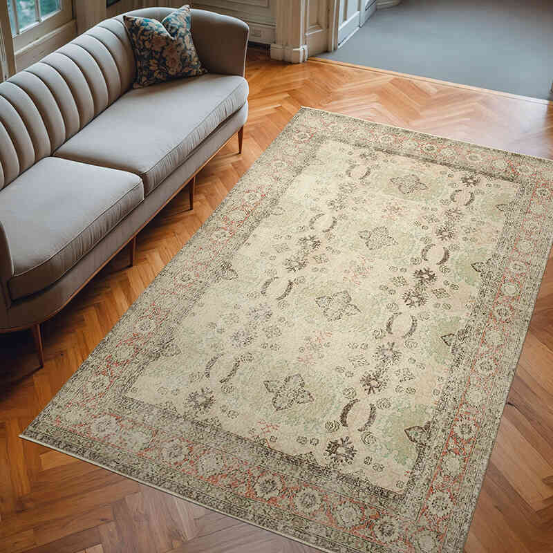 Vintage Turkish Hand-Knotted Rug - 6' 5" x 10' 3" (77" x 123") - K0074591