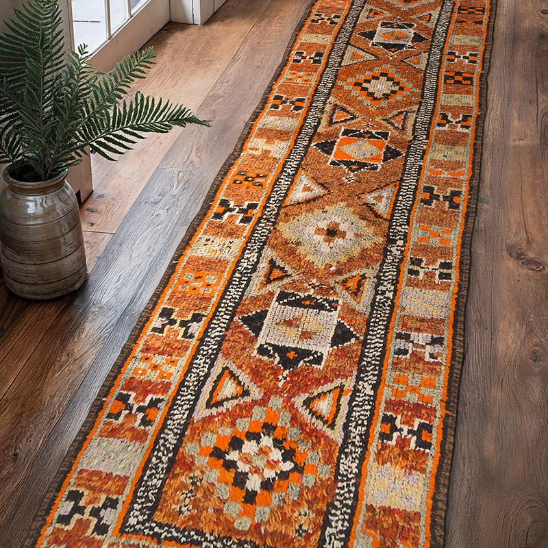 Vintage Tribal Runner Rug - 2' 10" x 12' 3" (34" x 147") - K0074626