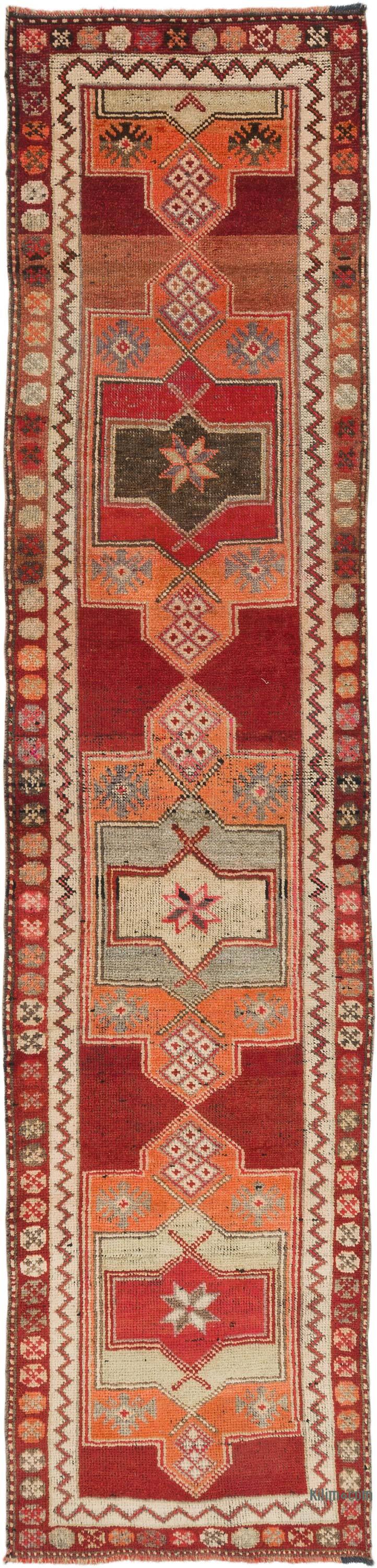 Alfombra Vintage de pasillo - 92 cm x 381 cm - K0074631