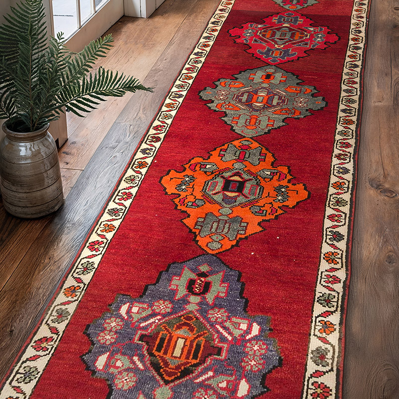 Alfombra Vintage de pasillo - 90 cm x 354 cm - K0074633