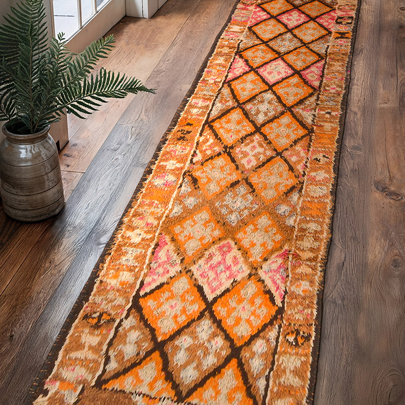 Alfombra Vintage de pasillo - 85 cm x 391 cm - K0074635