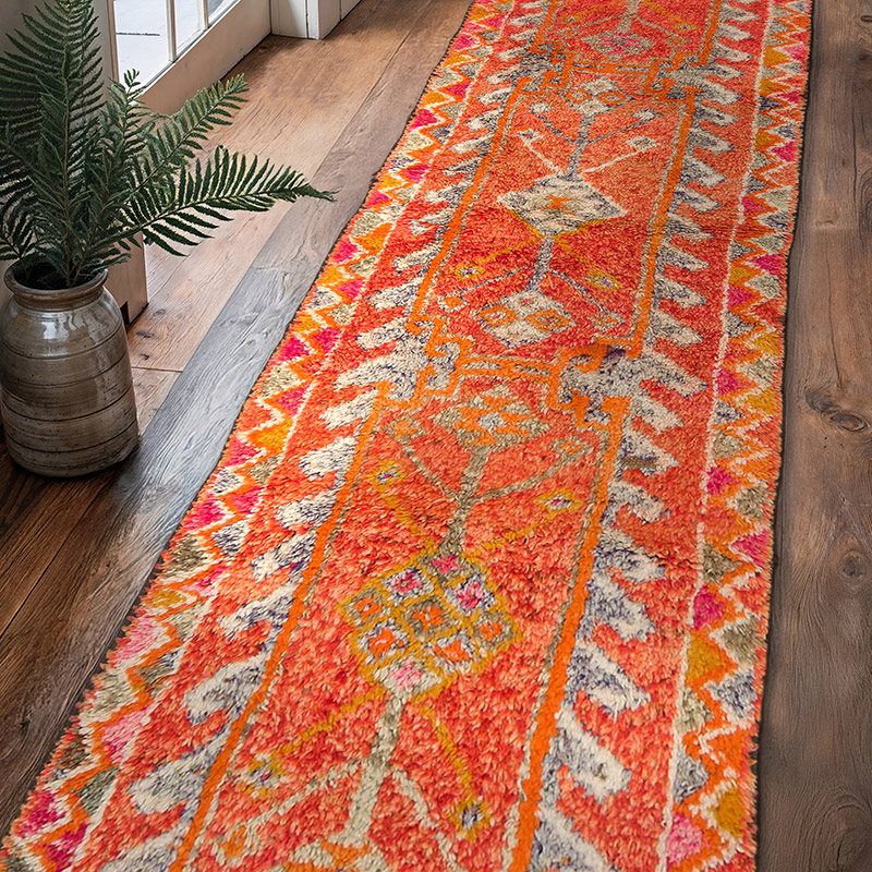 Vintage Tribal Runner Rug - 2' 10" x 10' 6" (34" x 126") - K0074637