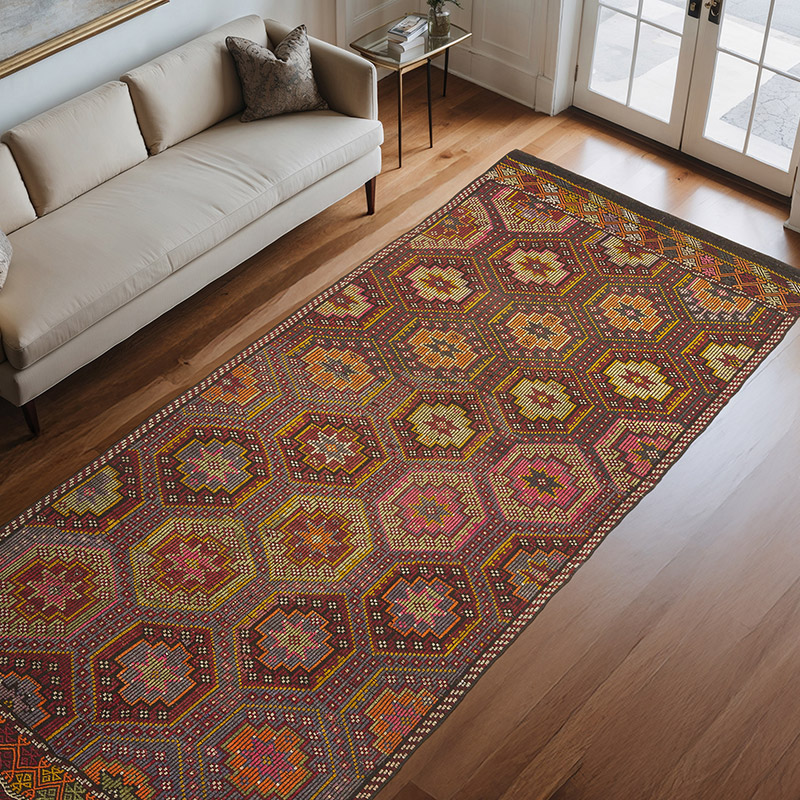 Vintage Anatolian Jijim Rug - 5' 1" x 11' 1" (61" x 133") - K0074649