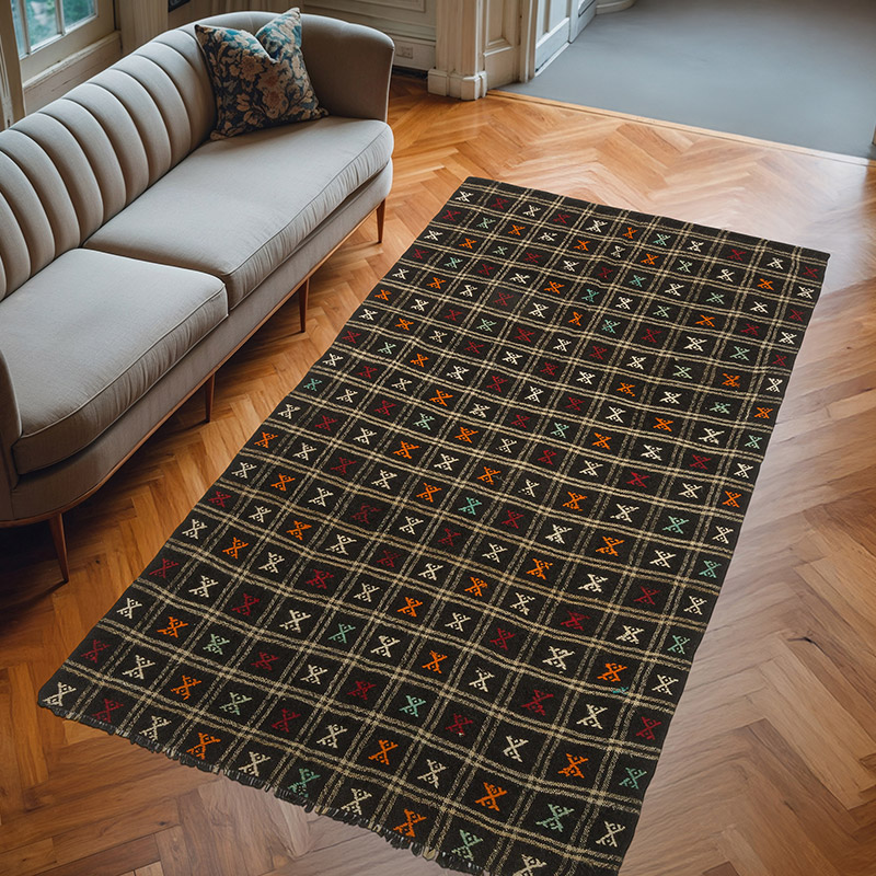 Vintage Anatolian Jijim Rug - 4' 11" x 9' 1" (59" x 109") - K0074650