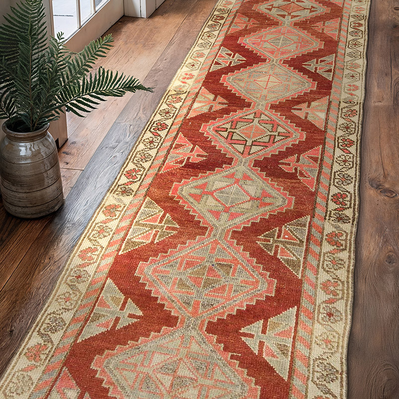 Vintage Tribal Runner Rug - 2' 10" x 10' 9" (34" x 129") - K0074661