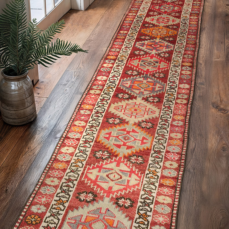 Vintage Tribal Runner Rug - 2' 7" x 12' 10" (31" x 154") - K0074665