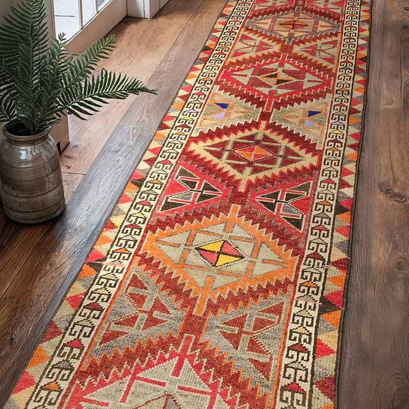 Vintage Tribal Runner Rug - 2' 7" x 11' 5" (31" x 137") - K0074666