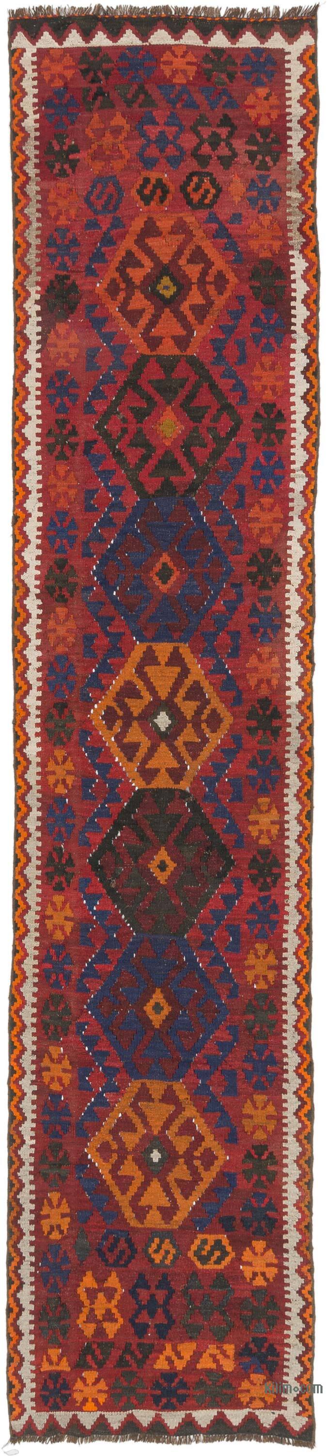 Vintage Tribal Kilim Runner - 2' 4" x 10' 11" (28" x 131") - K0074670