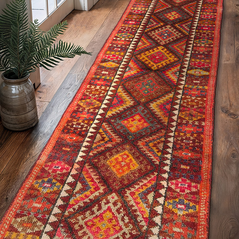 Vintage Tribal Runner Rug - 2' 10" x 10' 6" (34" x 126") - K0074693