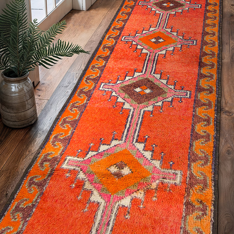 Vintage Tribal Runner Rug - 3' 2" x 10' 5" (38" x 125") - K0074694