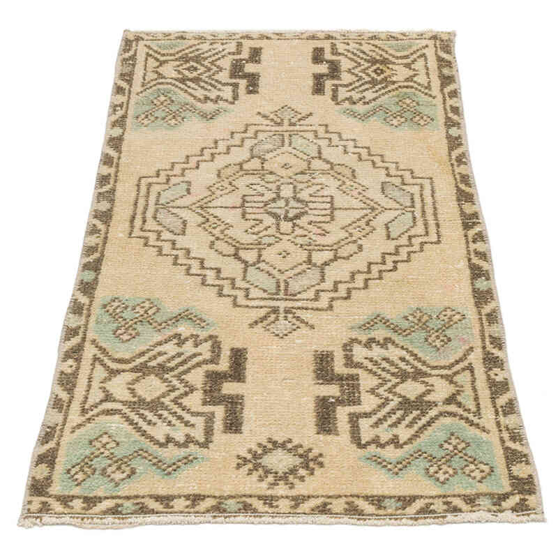 Alfombra Vintage Turca Anudada a Mano - 48 cm x 91 cm - K0074695
