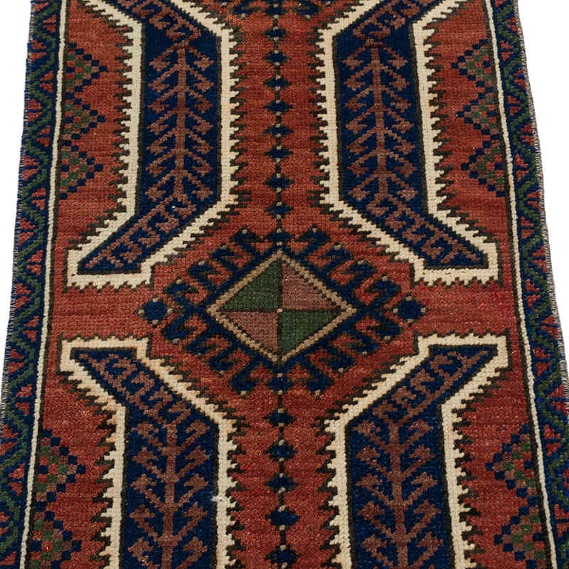 Alfombra Vintage Turca Anudada a Mano - 52 cm x 109 cm - K0074697