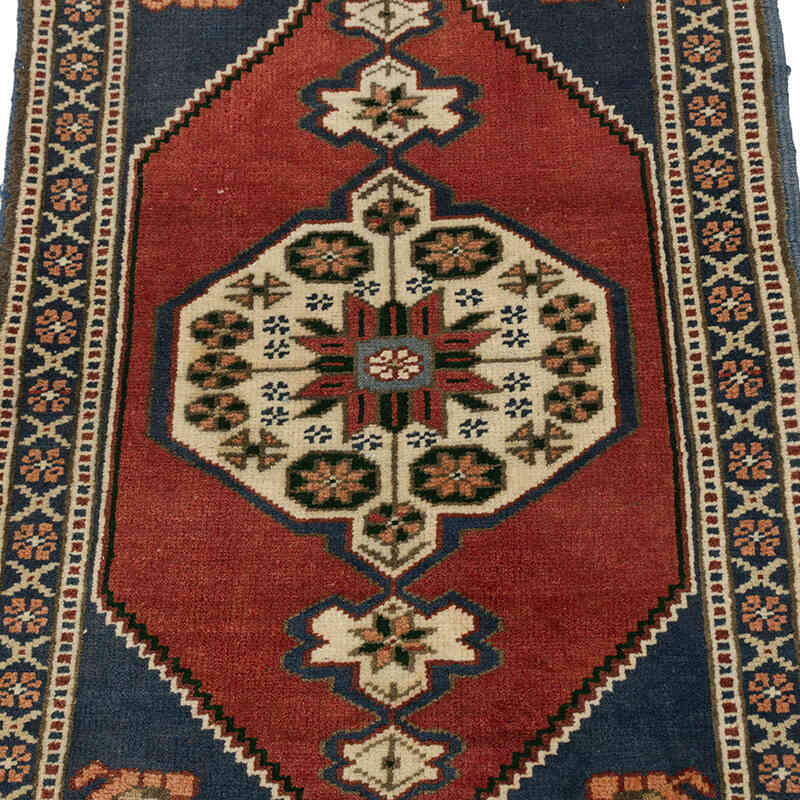 El Dokuma Vintage Halı - 58 cm x 98 cm - K0074700