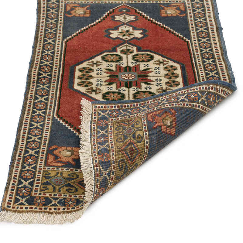 El Dokuma Vintage Halı - 58 cm x 98 cm - K0074700