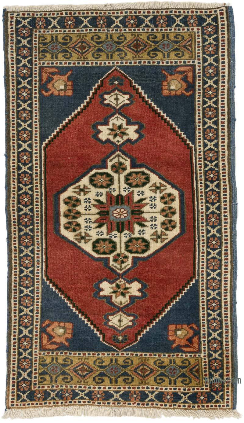 El Dokuma Vintage Halı - 58 cm x 98 cm - K0074700