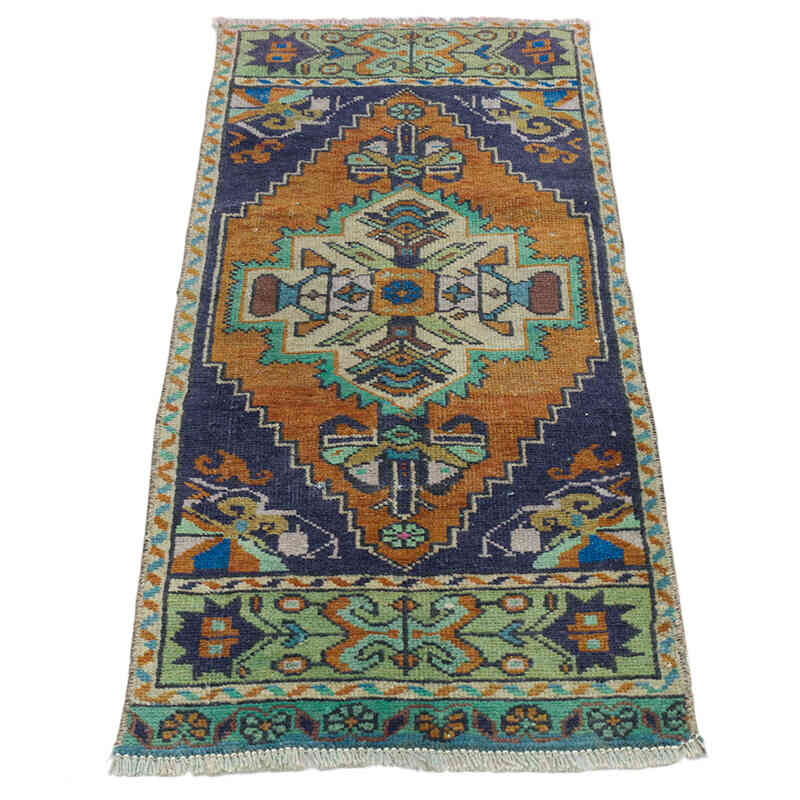Vintage Turkish Hand-Knotted Rug - 1' 3" x 2' 10" (15" x 34") - K0074701