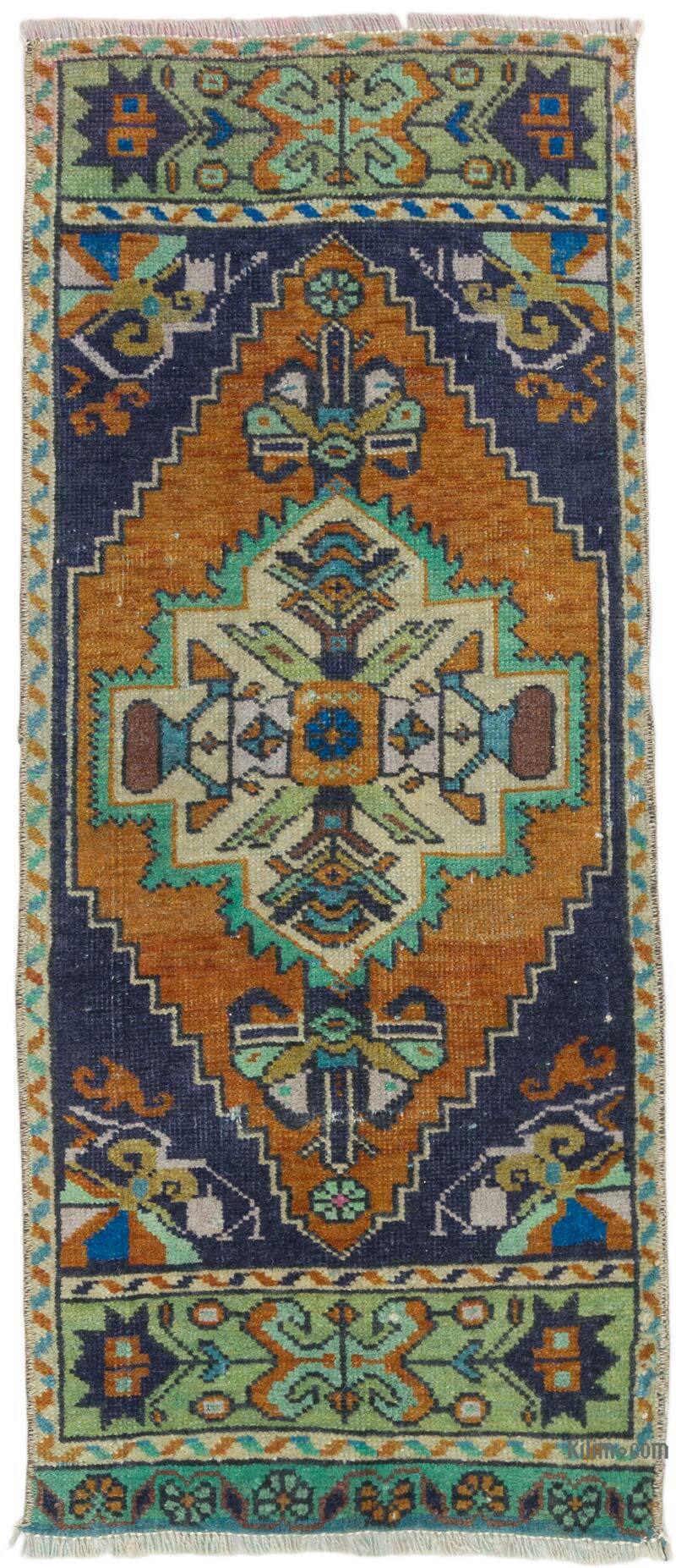 Vintage Turkish Hand-Knotted Rug - 1' 3" x 2' 10" (15" x 34") - K0074701