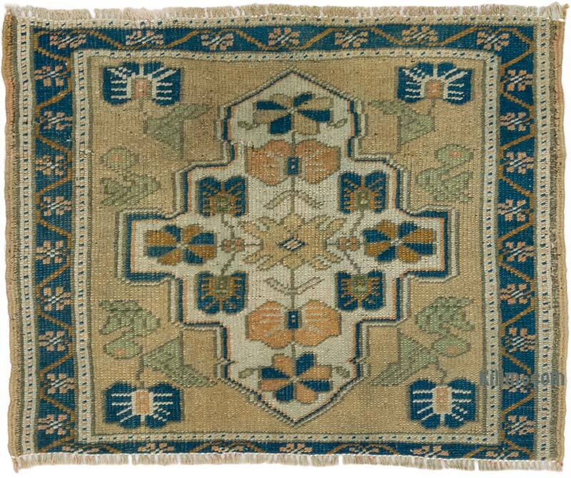 El Dokuma Vintage Halı - 66 cm x 54 cm - K0074702