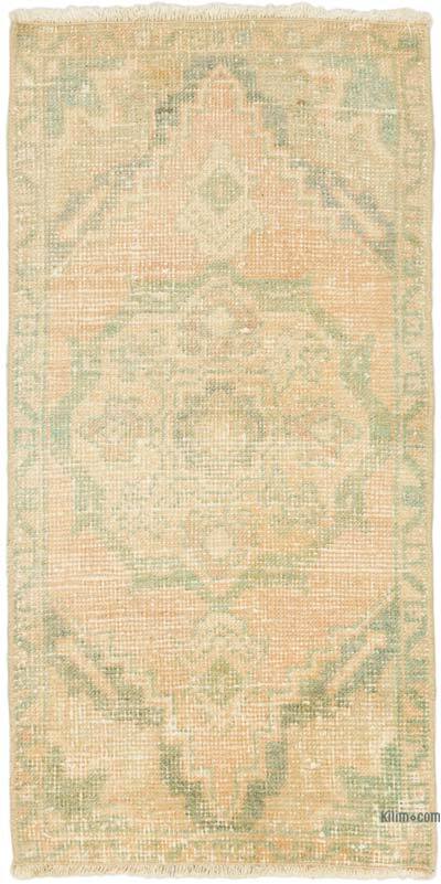Vintage Turkish Hand-Knotted Rug - 1' 7" x 3' 2" (19" x 38")
