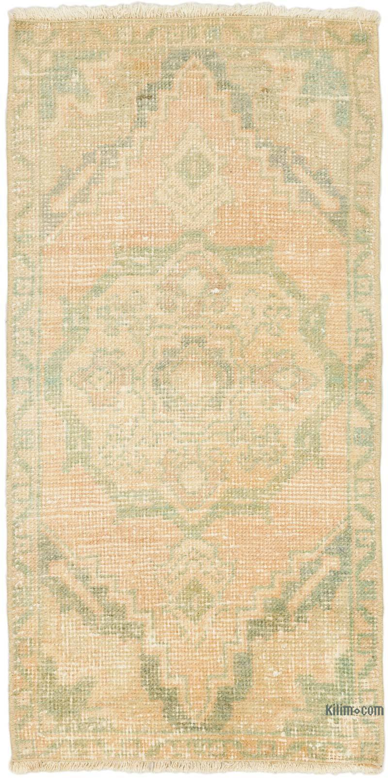 Alfombra Vintage Turca Anudada a Mano - 49 cm x 97 cm - K0074707