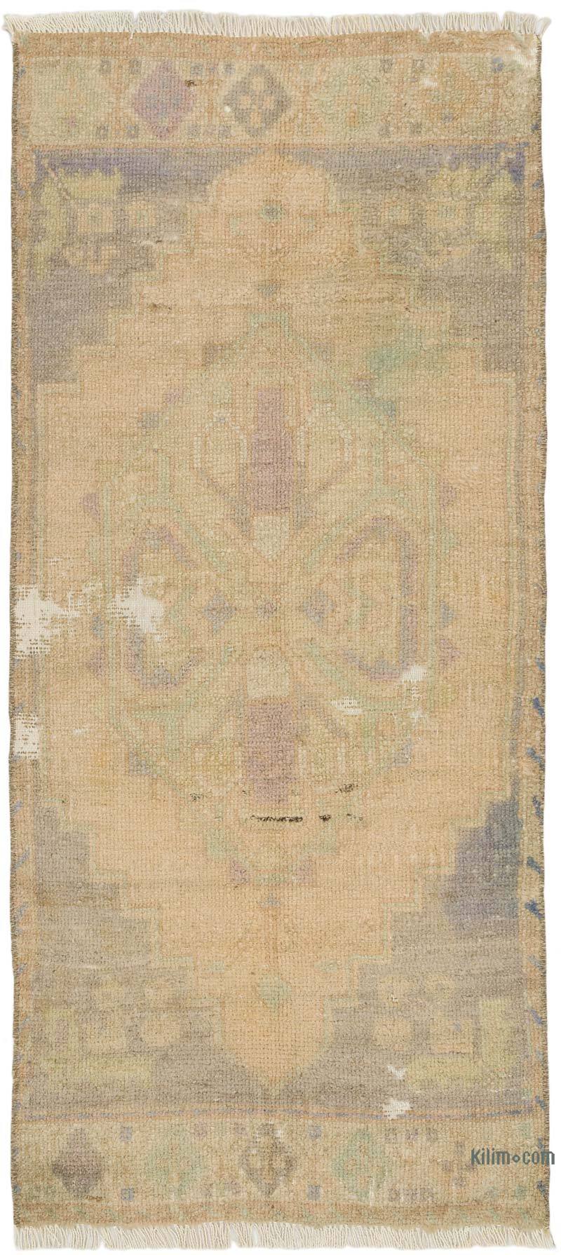 El Dokuma Vintage Halı - 52 cm x 114 cm - K0074709