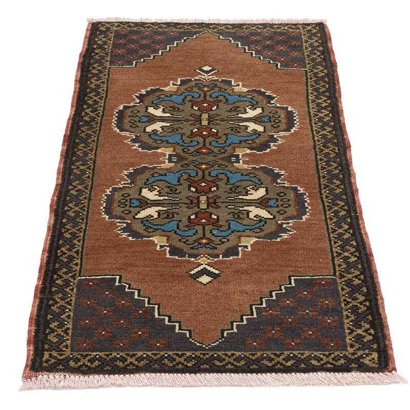 El Dokuma Vintage Halı - 51 cm x 97 cm - K0074714