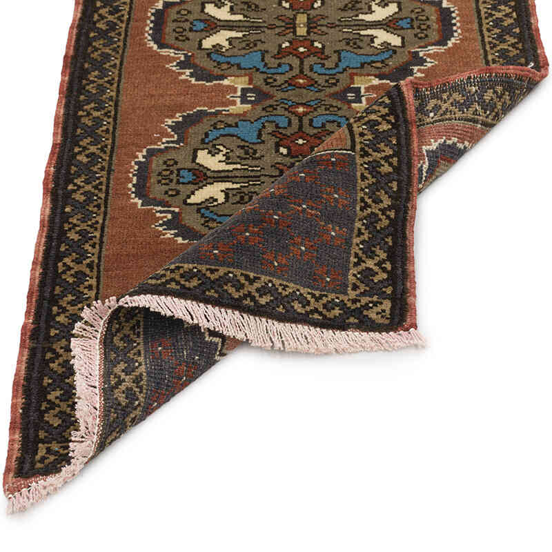 El Dokuma Vintage Halı - 51 cm x 97 cm - K0074714