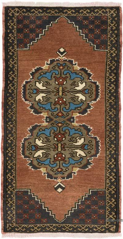 Vintage Turkish Hand-Knotted Rug - 1' 8" x 3' 2" (20" x 38")