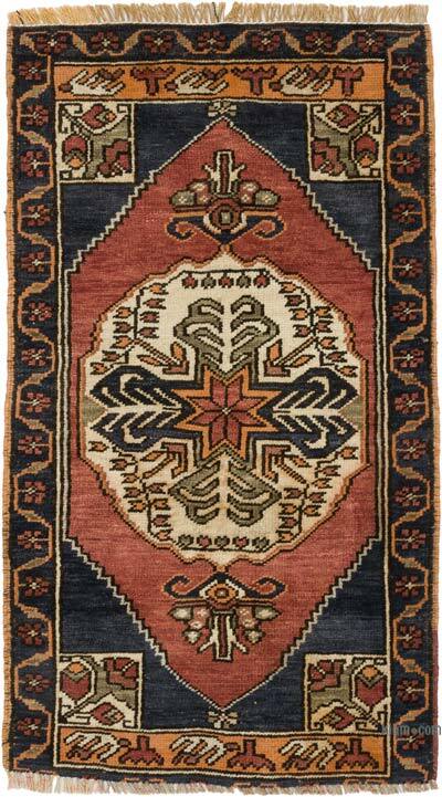 El Dokuma Vintage Halı - 58 cm x 100 cm