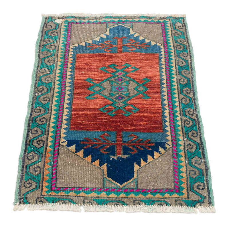 Alfombra Vintage Turca Anudada a Mano - 50 cm x 76 cm - K0074717
