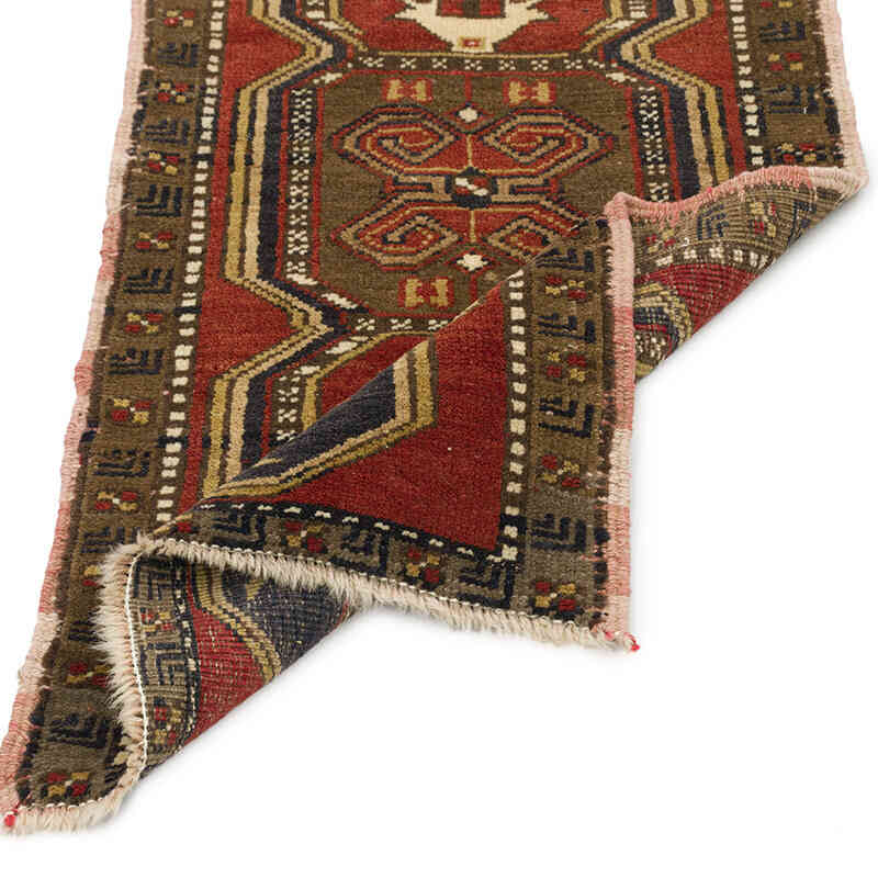 El Dokuma Vintage Halı - 51 cm x 100 cm - K0074718