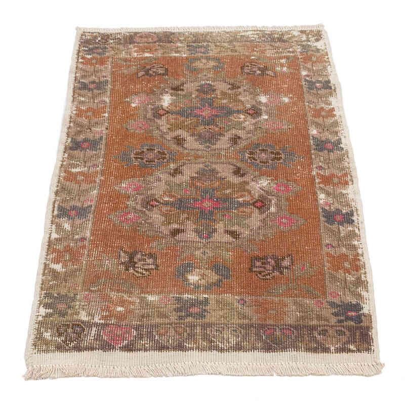 Alfombra Vintage Turca Anudada a Mano - 56 cm x 94 cm - K0074719