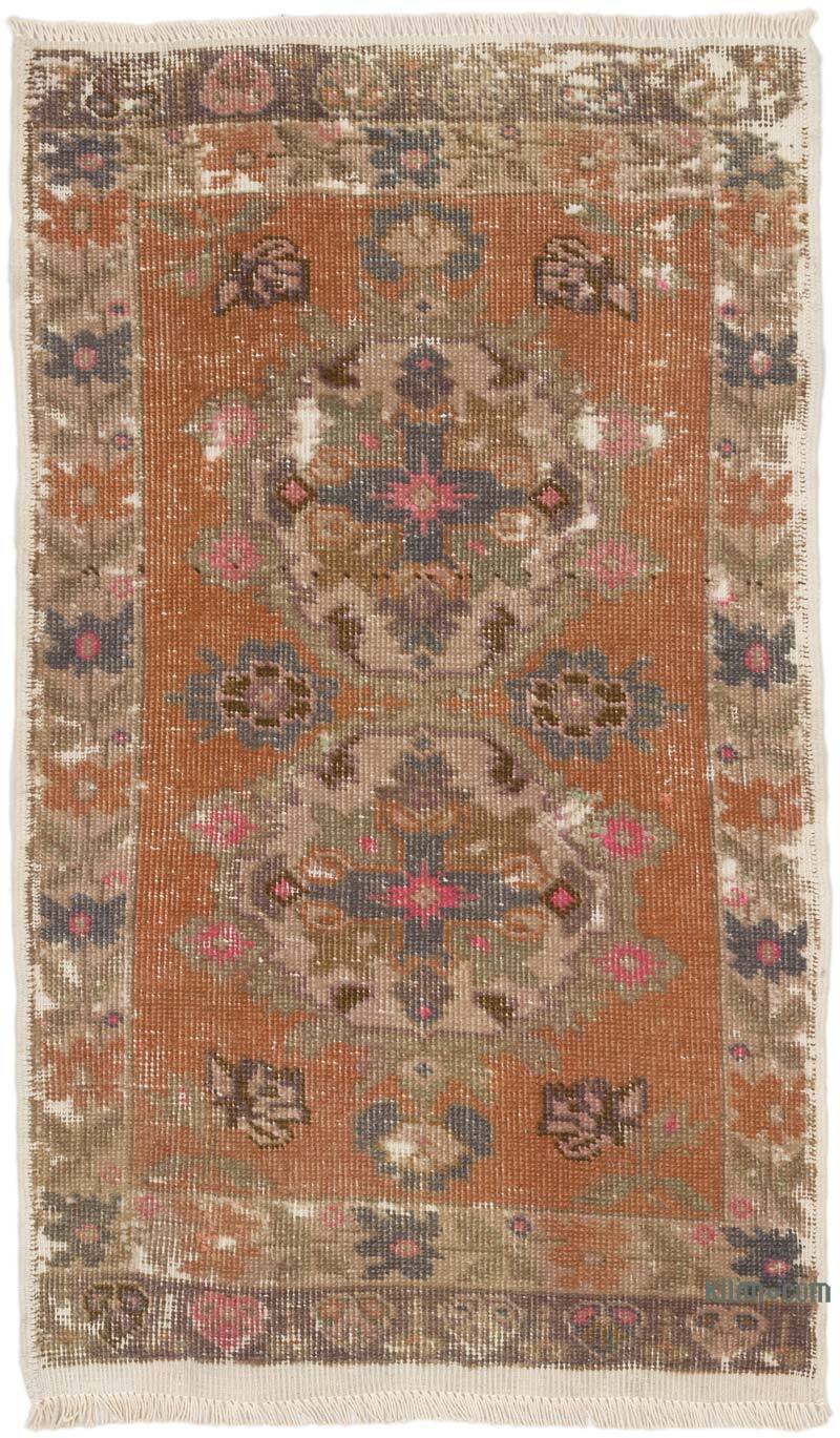 Alfombra Vintage Turca Anudada a Mano - 56 cm x 94 cm - K0074719