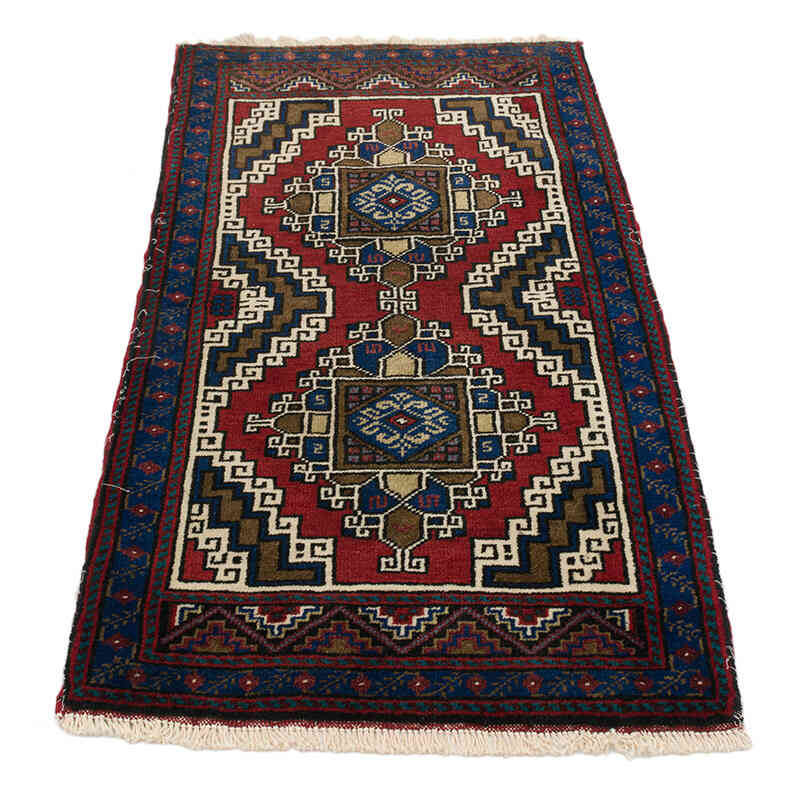 El Dokuma Vintage Halı - 55 cm x 110 cm - K0074727