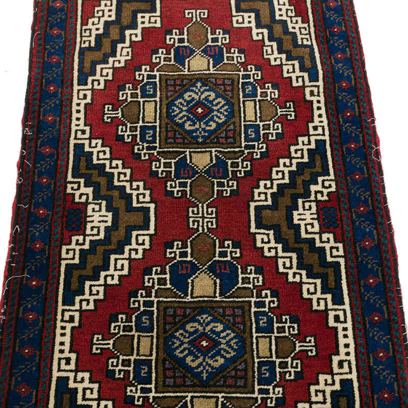 El Dokuma Vintage Halı - 55 cm x 110 cm - K0074727