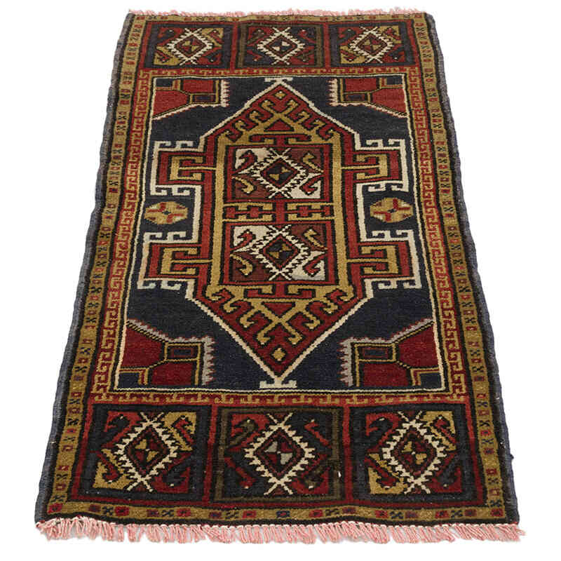 El Dokuma Vintage Halı - 48 cm x 110 cm - K0074733