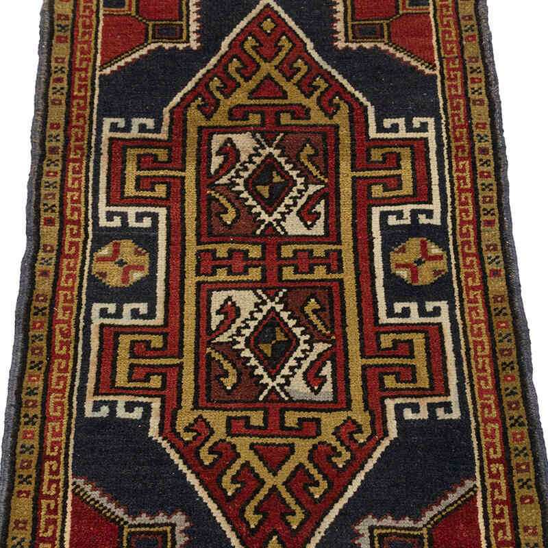 El Dokuma Vintage Halı - 48 cm x 110 cm - K0074733