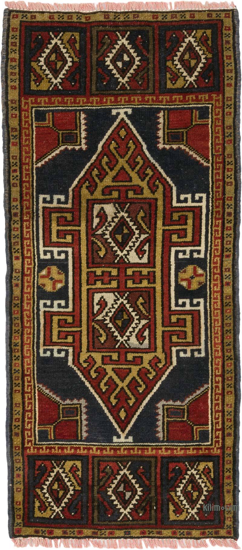 El Dokuma Vintage Halı - 48 cm x 110 cm - K0074733
