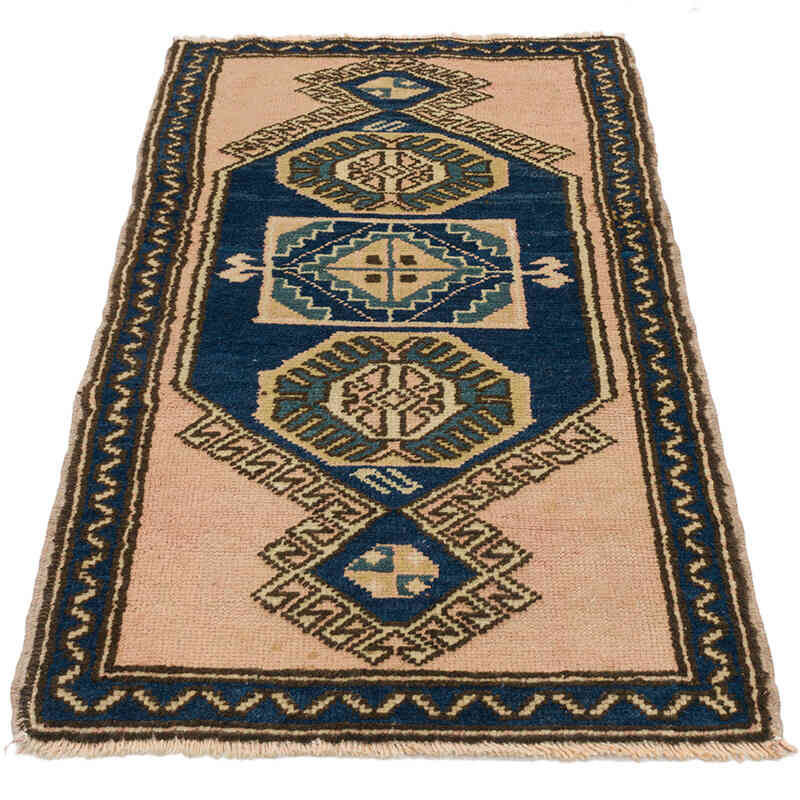 El Dokuma Vintage Halı - 60 cm x 115 cm - K0074760