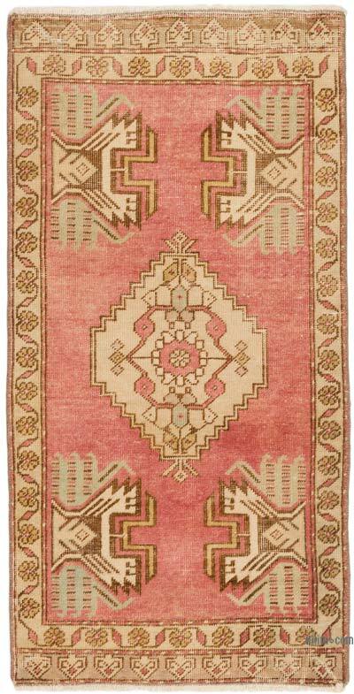 El Dokuma Vintage Halı - 49 cm x 96 cm