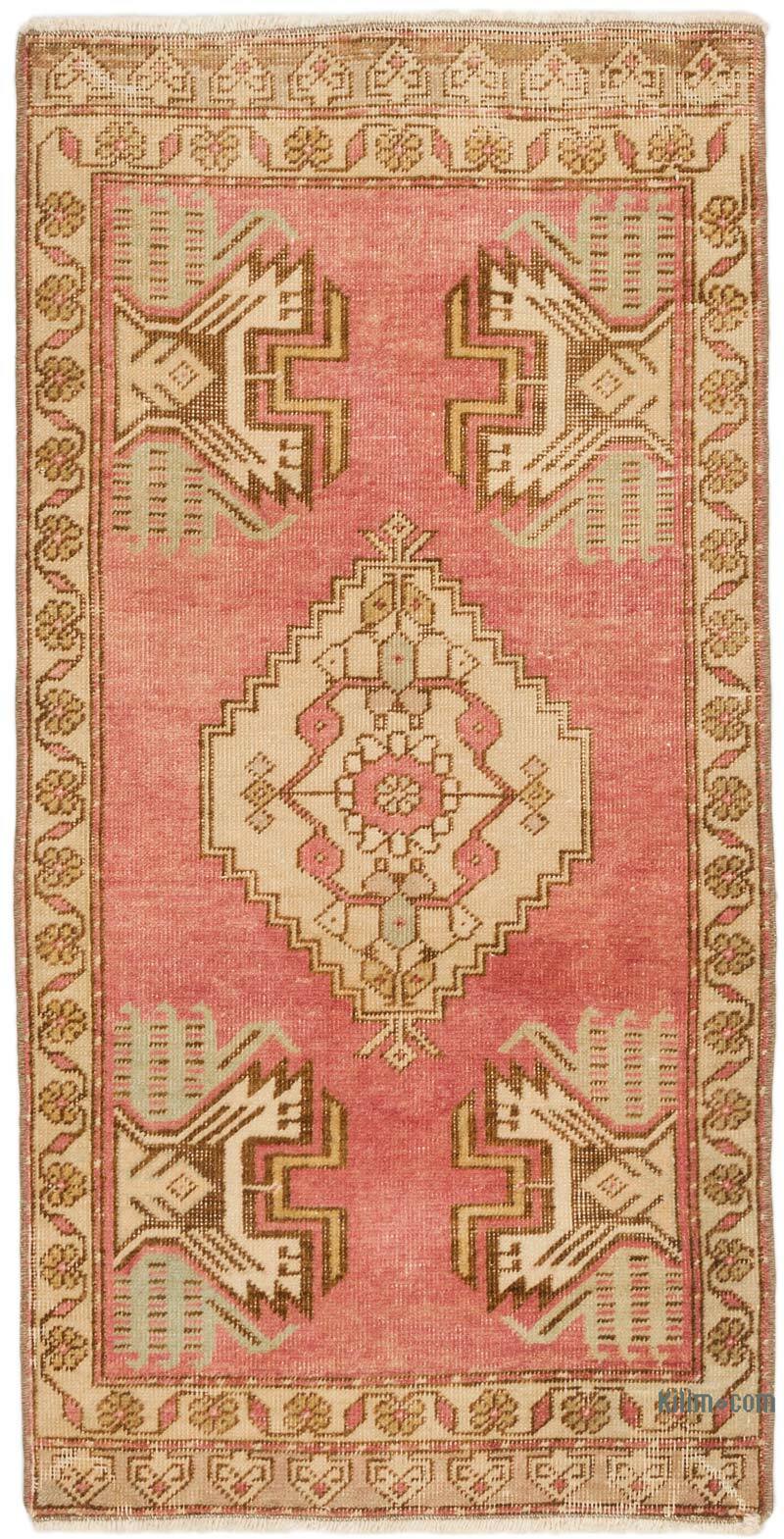 El Dokuma Vintage Halı - 49 cm x 96 cm - K0074761