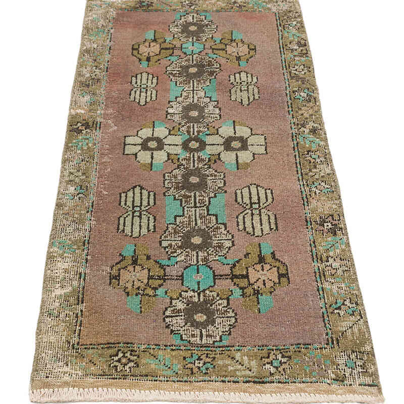 El Dokuma Vintage Halı - 46 cm x 112 cm - K0074765
