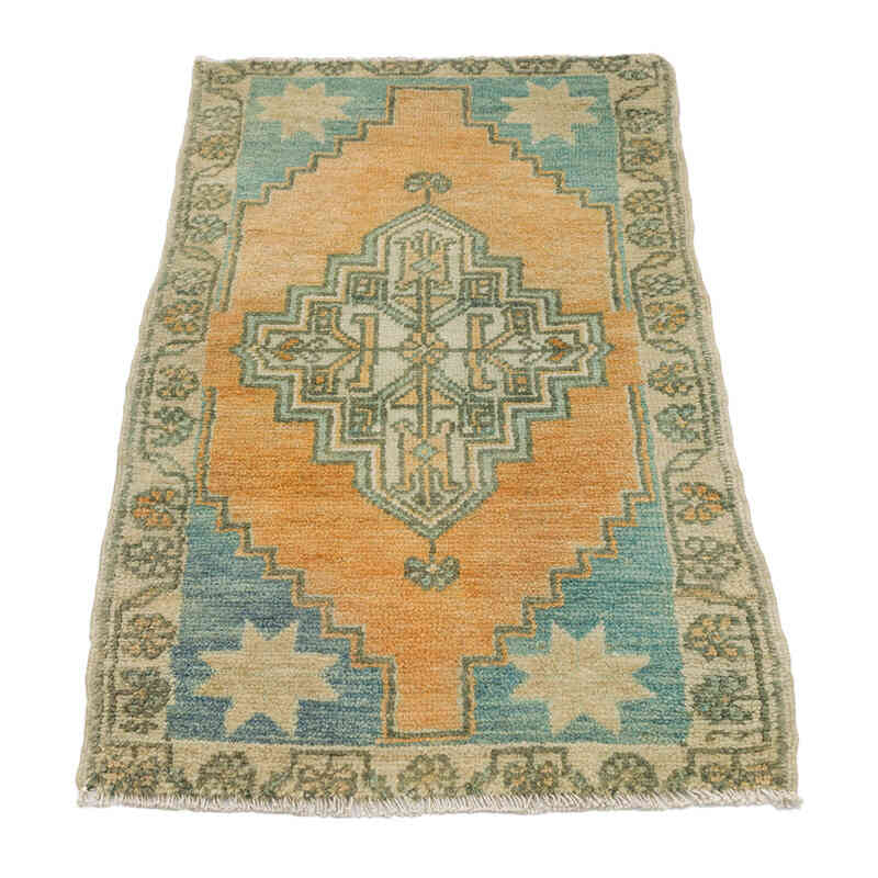 Vintage Turkish Hand-Knotted Rug - 1' 7" x 3' 1" (19" x 37") - K0074768