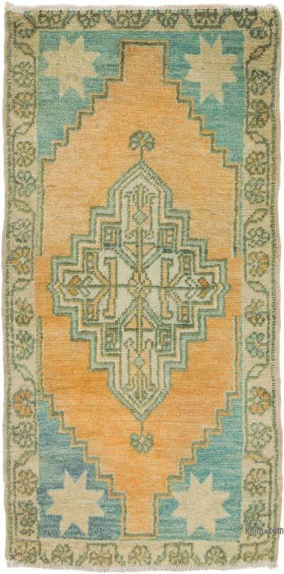 Vintage Turkish Hand-Knotted Rug - 1' 7" x 3' 1" (19" x 37")
