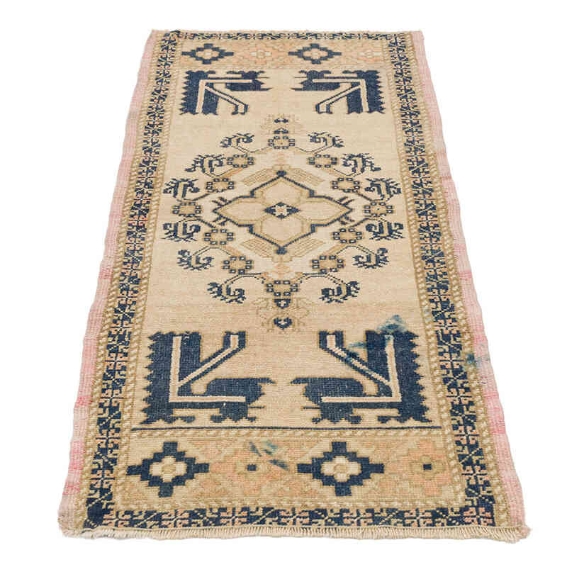 El Dokuma Vintage Halı - 53 cm x 130 cm - K0074769
