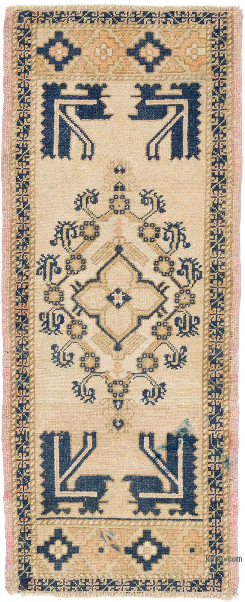 El Dokuma Vintage Halı - 53 cm x 130 cm - K0074769