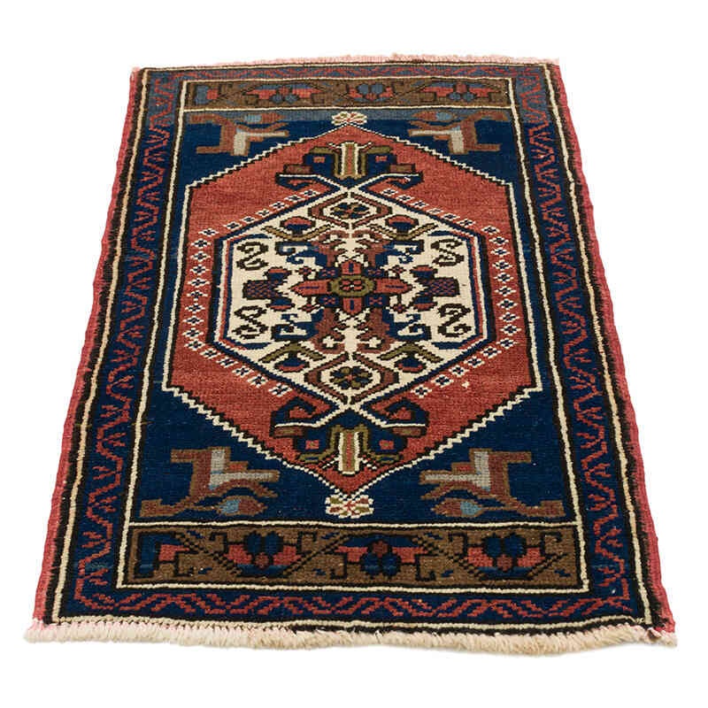 El Dokuma Vintage Halı - 53 cm x 93 cm - K0074771