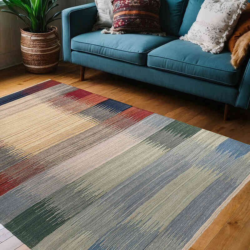 New Hand-Woven Kilim Rug - 4' 9" x 6' 9" (57" x 81") - K0074781