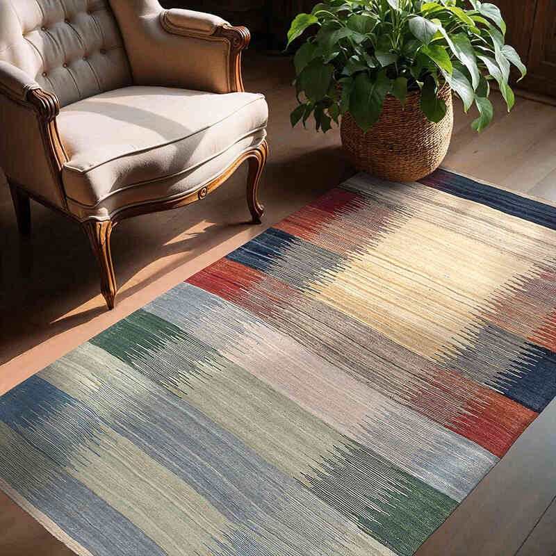 New Hand-Woven Kilim Rug - 4' 9" x 6' 9" (57" x 81") - K0074781
