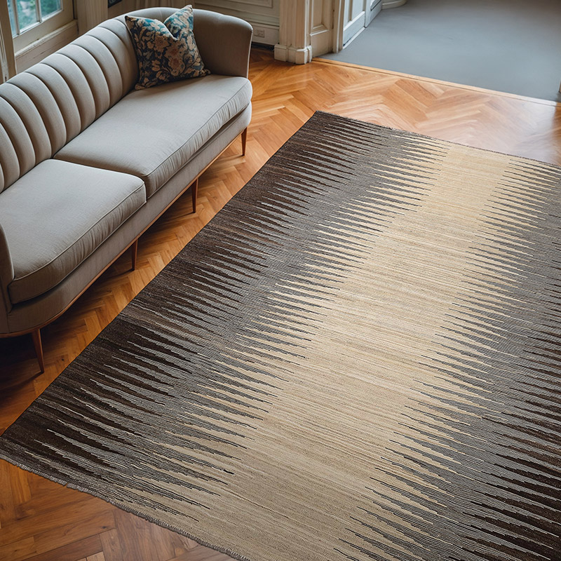 New Hand-Woven Kilim Rug - 8' 2" x 9' 8" (98" x 116") - K0074782